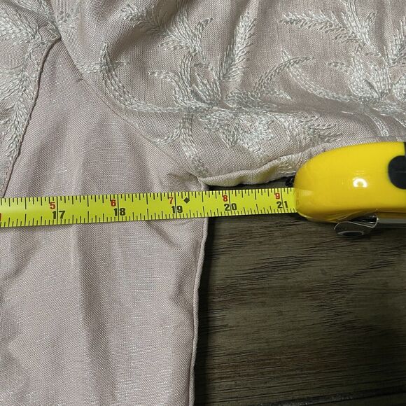 Chico's Linen Pearlized Embroidered Pink Blush Full Button Jacket Size 1 - Picture 11 of 11